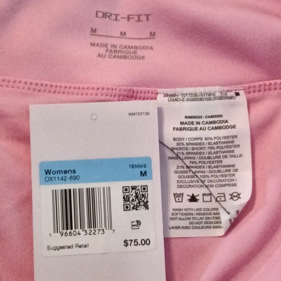 Nike Court Club Printed Tennis Skort Pink White Size Medium - Picture 9 of 14